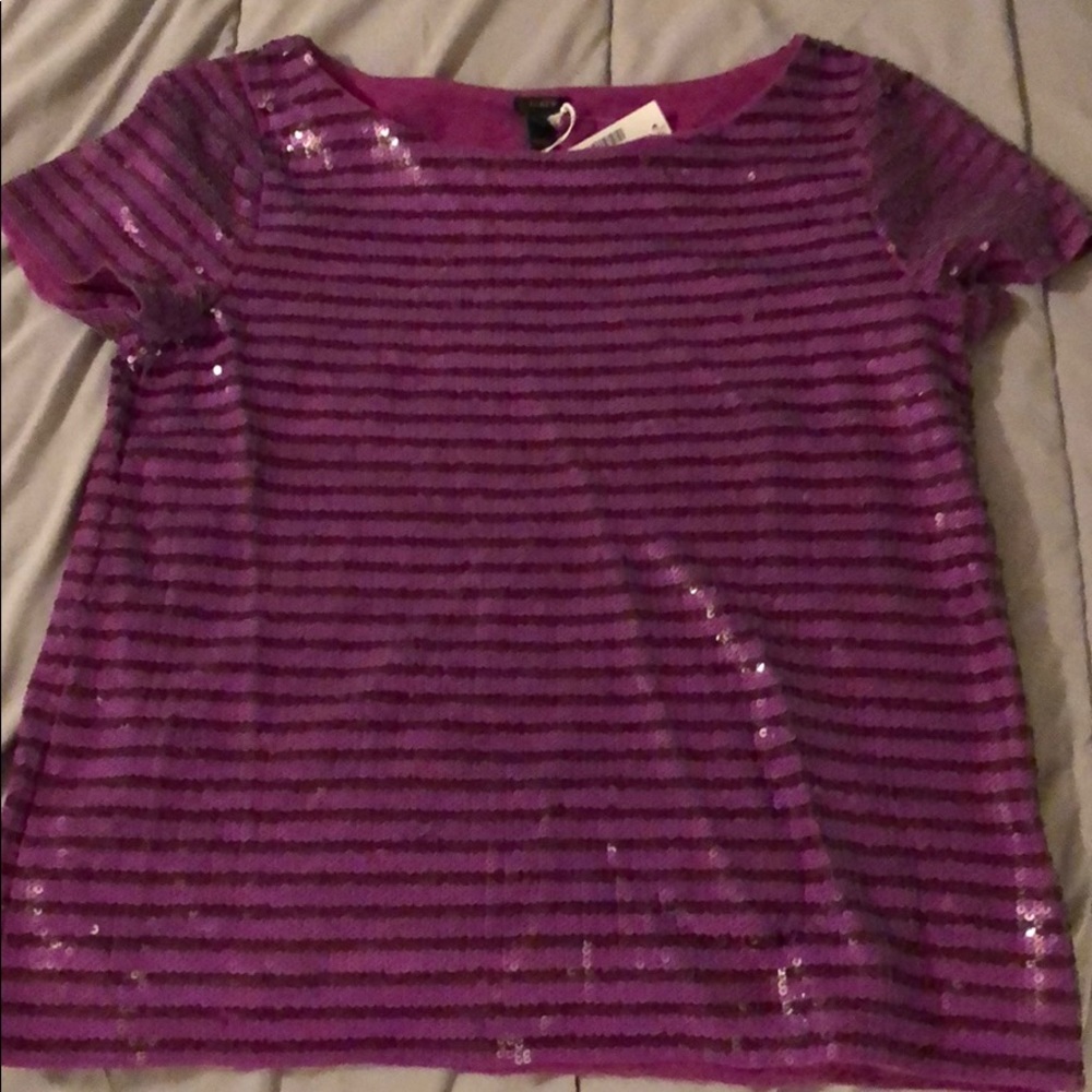 J Crew Sequin Tee Size Small